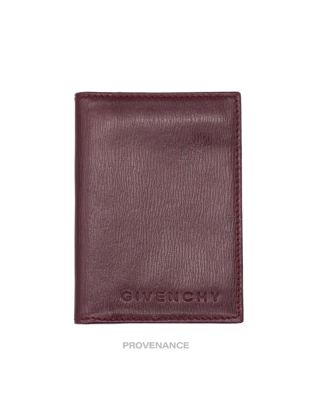 🔴 Givenchy Logo ID Pocket Organizer Wallet - Red Leather